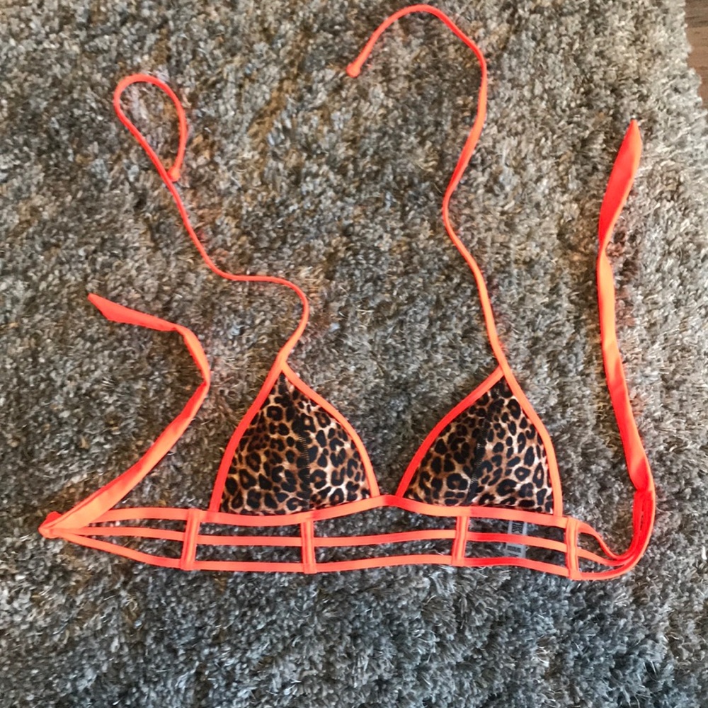 Victoria’s Secret Pink orange and leopard bikini
